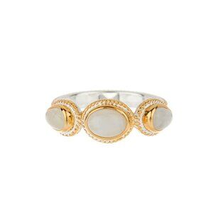 ANNA BECK Rainbow Moonstone Triple Stone Ring -Sz 8 NIB